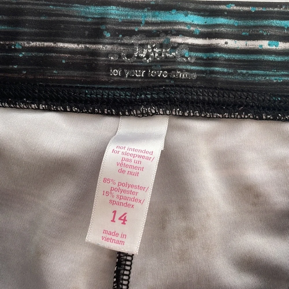 Justice Dance striped leggings  and long tee set youth size 14